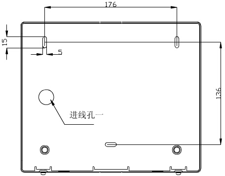 轉(zhuǎn)換開關(guān)采用壁掛式安裝，安裝孔位置和安裝孔距